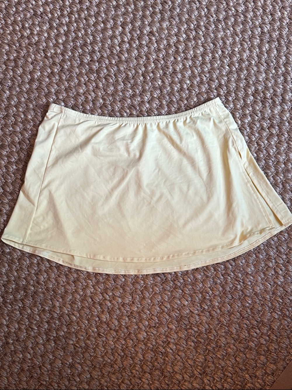 Tara Grinna butter Yellow Circle swim  Skirt with Elastic Waist